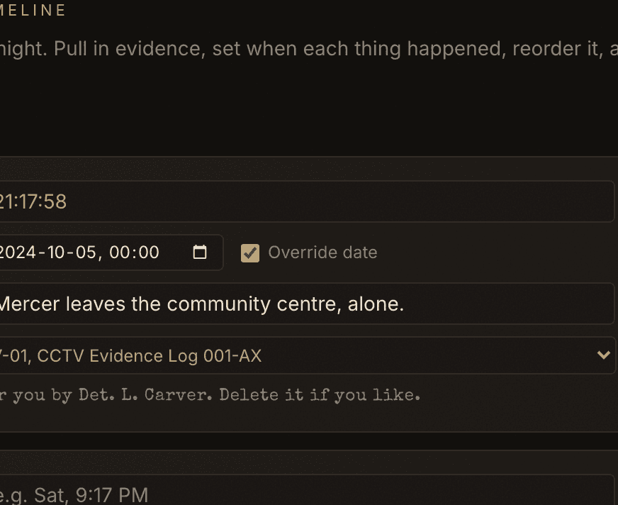 One timeline event
